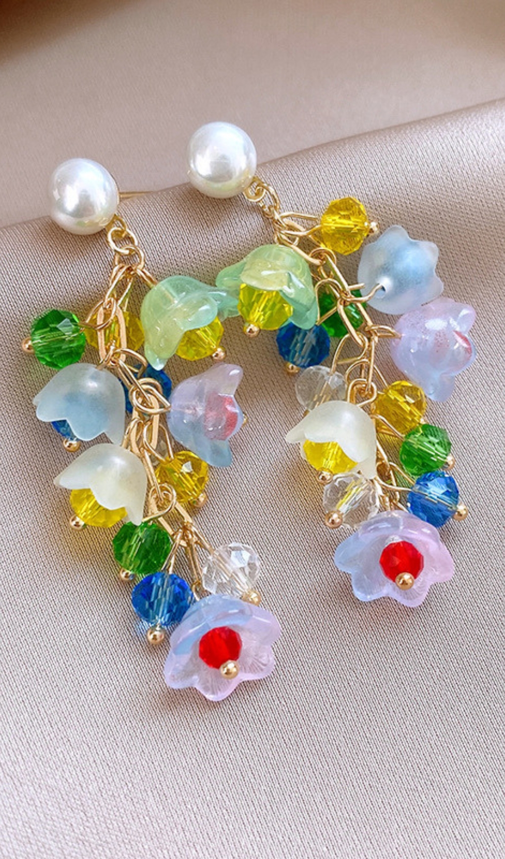 Desi Pearl Flower Earrings