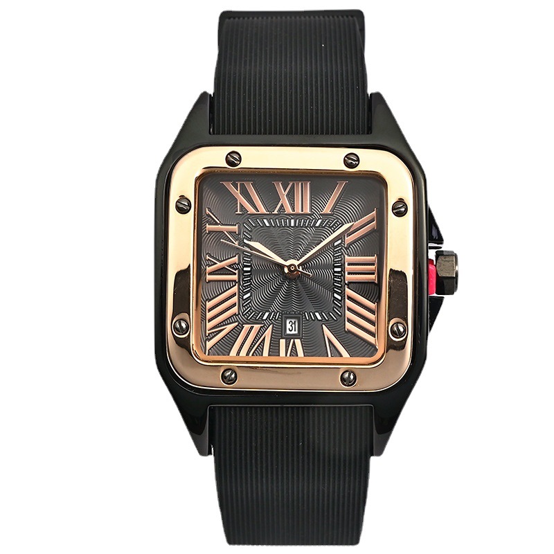 Casual Fashion Men's Square Watch Roman Numeral Face