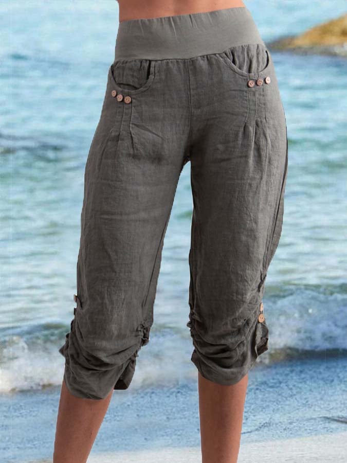 Women's Cotton Linen Retro Casual Pants