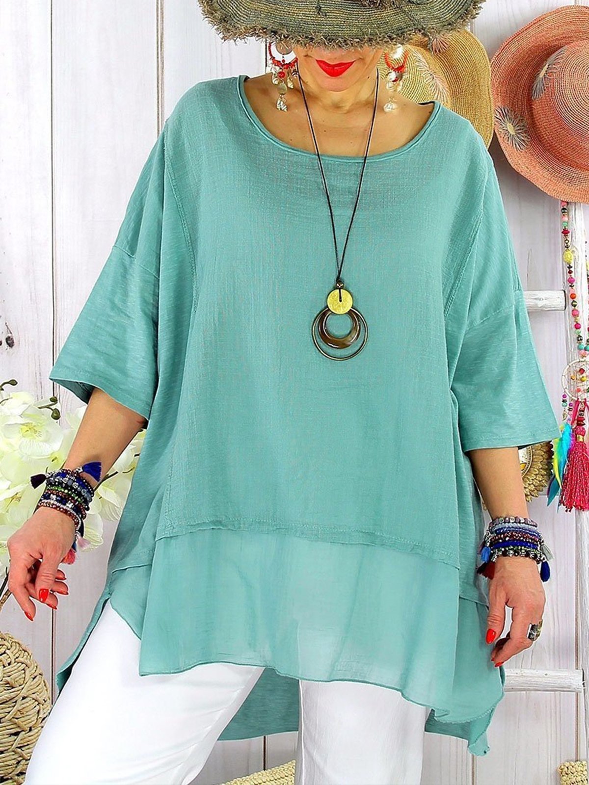 Women's Pure Color Cotton Shirt