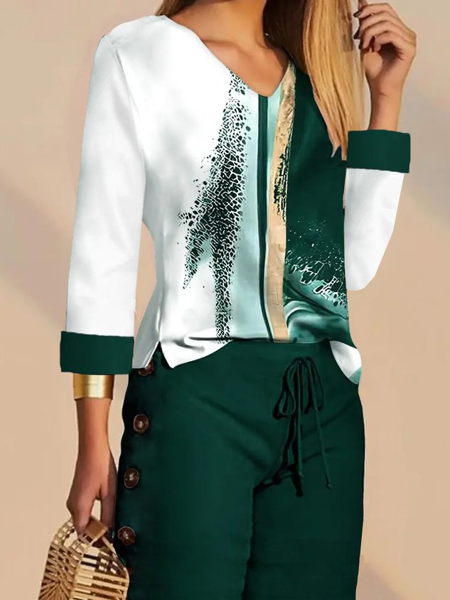 Plain Casual Others Regular Fit Two-Piece Set