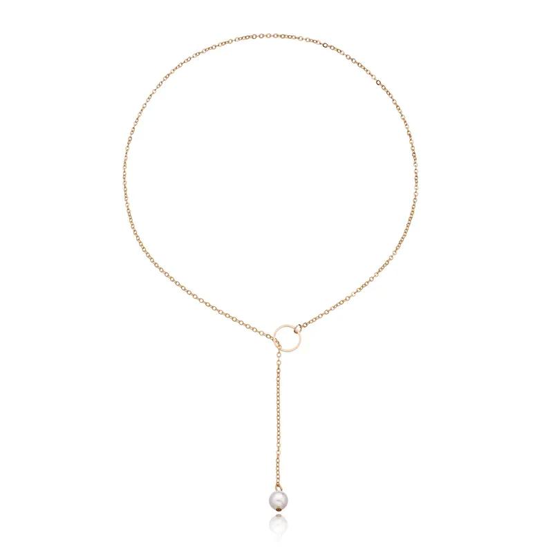 Solid Color Gold Plated Pendant Necklace