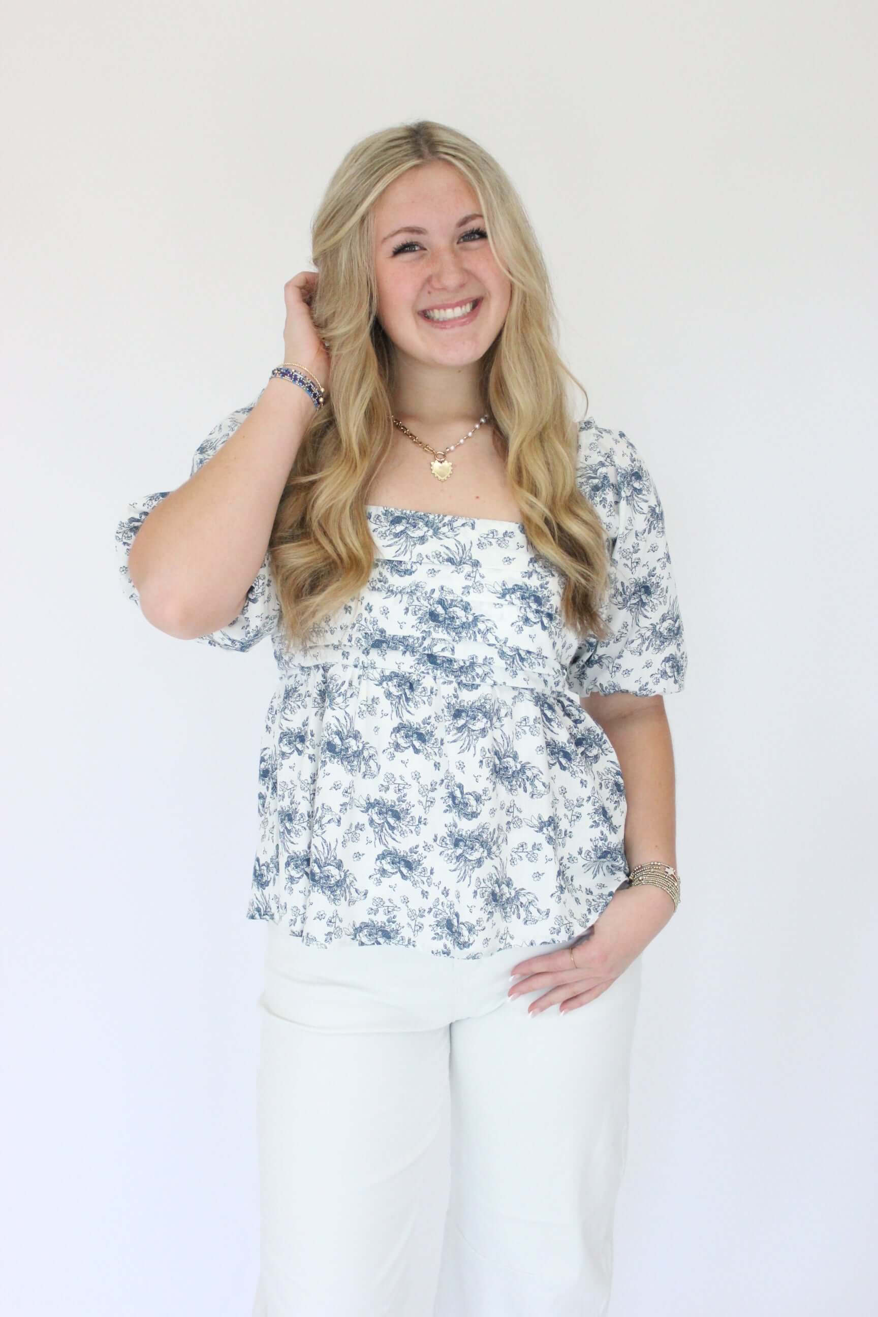 Poplin Puff Sleeve top