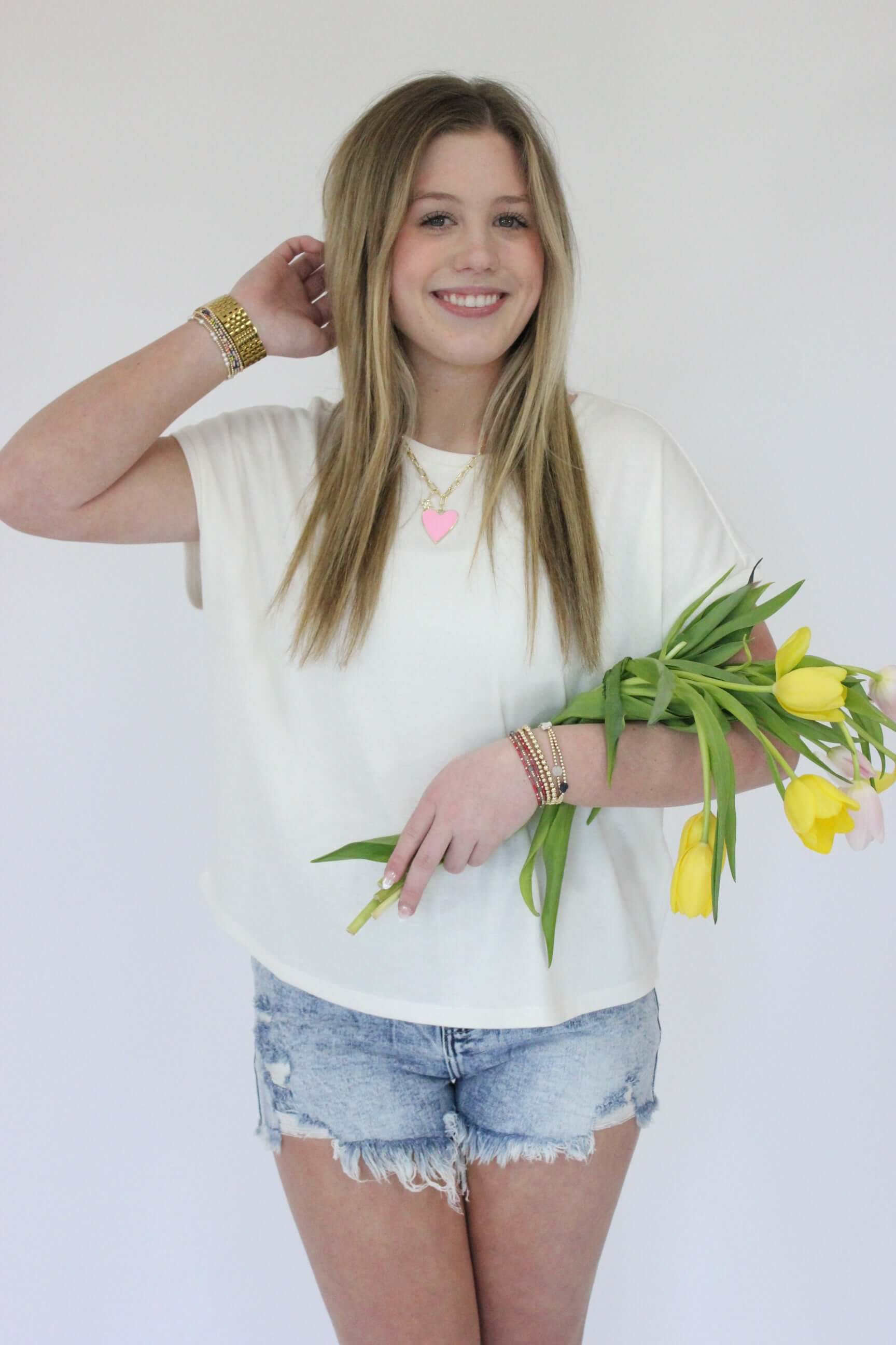 Short Sleeve Relaxed Tee - White