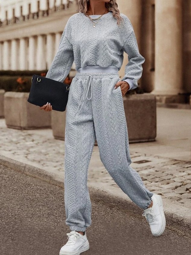 Jacquard Loose Casual Two-Piece Set