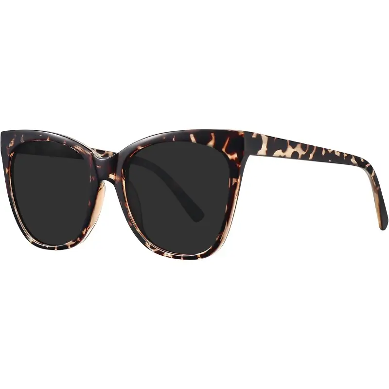 Women'S Cat Eye Fashion Glasses - Retro 1960s Vintage Style with Brown Leopard - LeopardFrameGreyLens