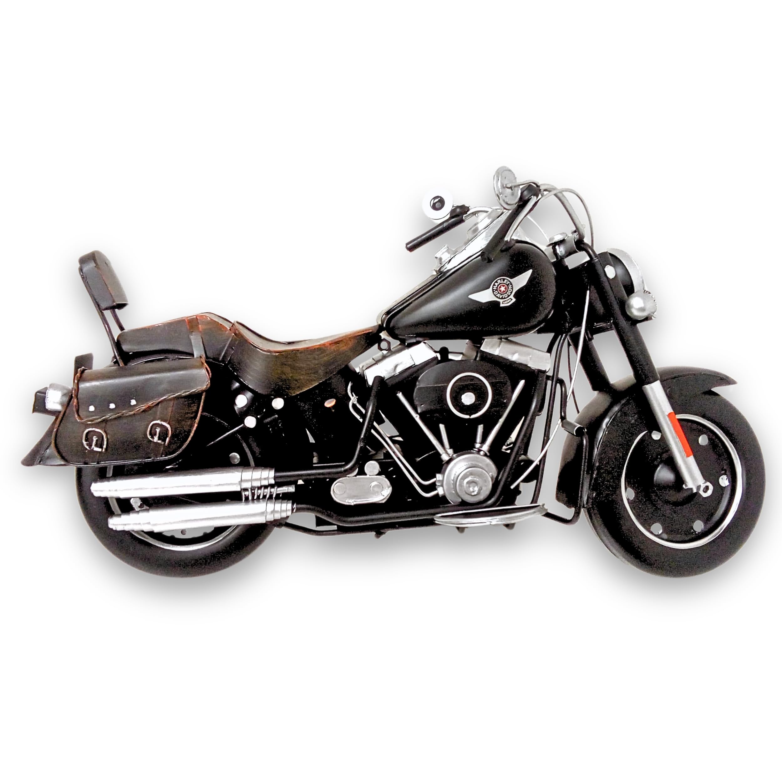 Motorcycle Vintage Home Office Collectible Décor Dad Mum Gift, Retro Biker Ornament, Craft, Classic Desk Decoration, Antique Style (Black)