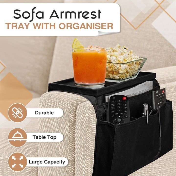 BUY 2 GET FREE SHIPPINGSofa Armrest Tray With Organiser