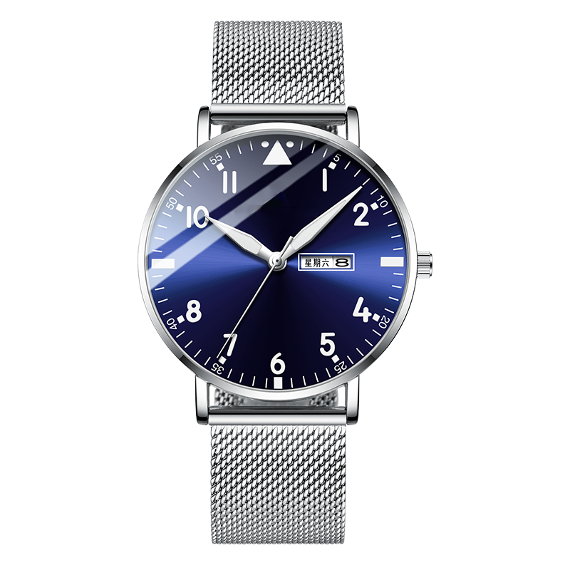 Shuru Business fashion men's watch Luminous leather steel band waterproof quartz watch