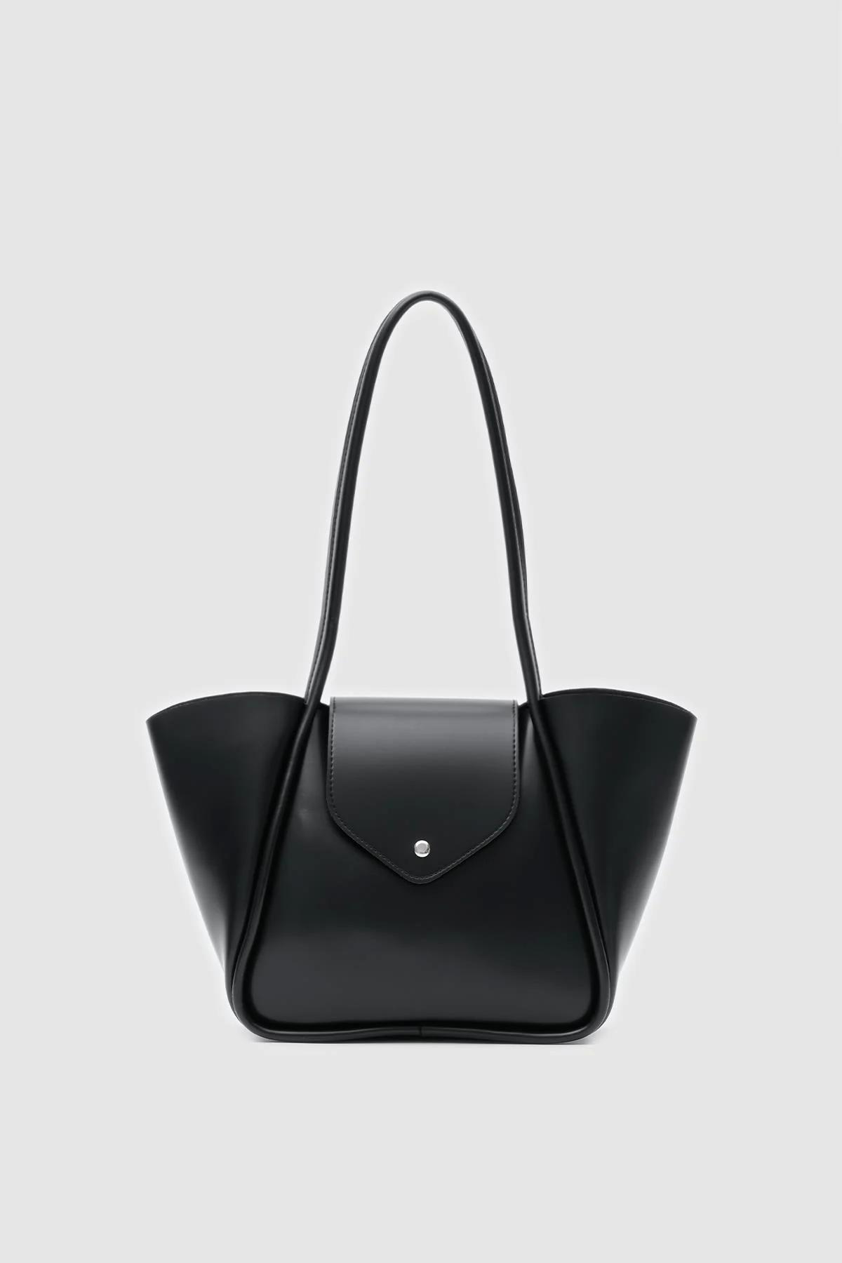 Elegant Black Faux Leather Bag