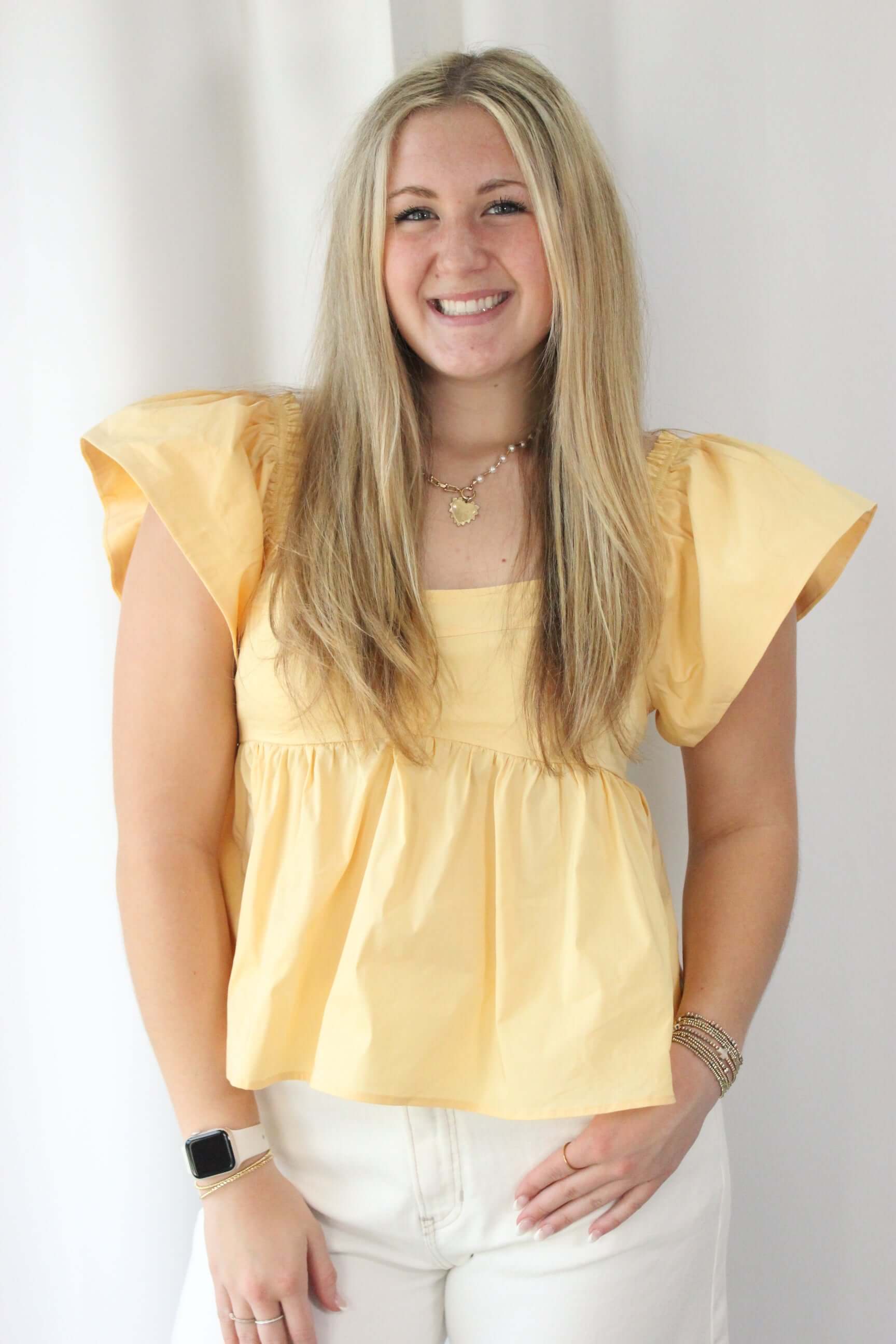 Ruffle Top - Yellow