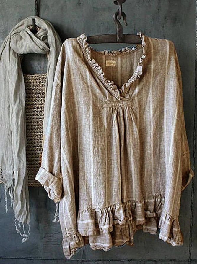 Women Cotton Shift Long Sleeve Tops