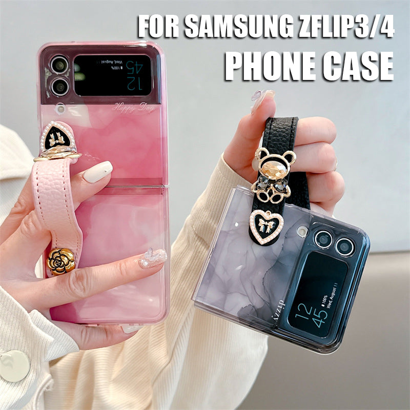 50% Off Latest Styles For 2023 Today OnlyCare Bear Is Suitable For Samsung ZFlip3/4 Wristband Phone Case
