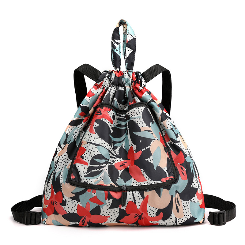 2025 new drawstring printed backpack flower