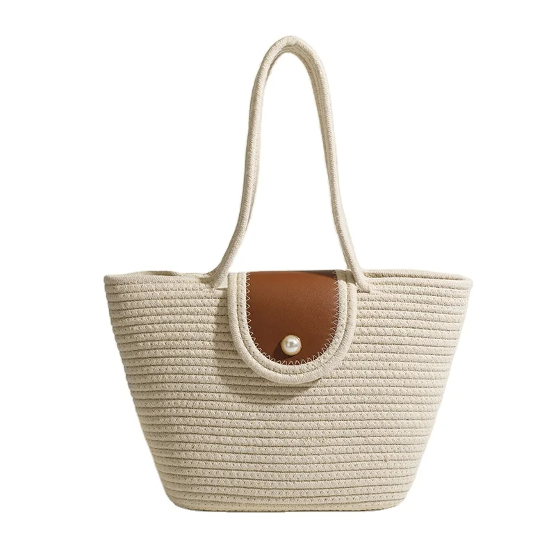 Trendy Woven Large Capacity Ladies Shoulder Bags High Quality Handbags Fashion Beach Tote Bag For Women