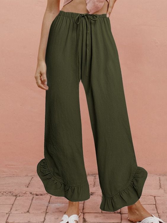 Ladies casual pleated trousers