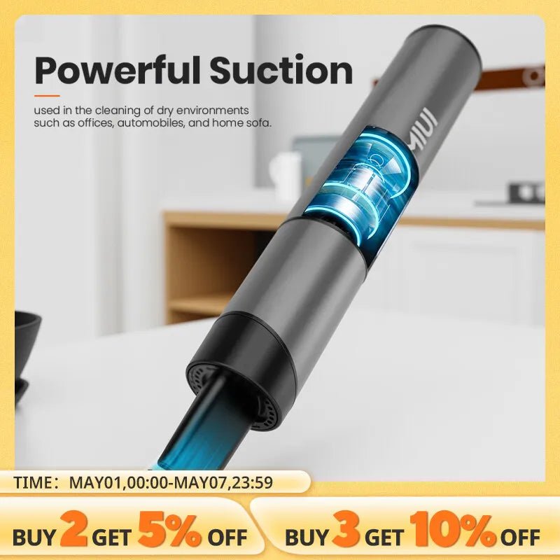 MIUI Mini Portable Vacuum Cleaner Cordless Handheld Vacuum with 3 Suction Heads Easy to Clean for Desktop Keyboard Car USB