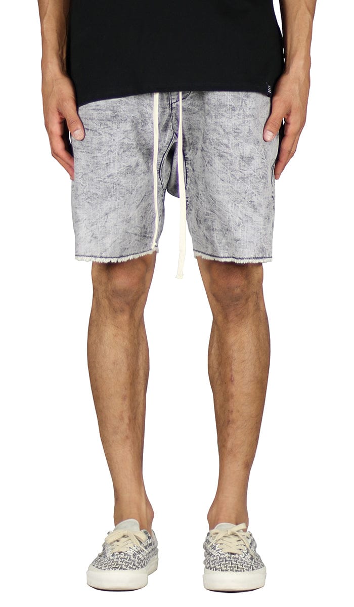 Stone Gray Drop Denim Shorts