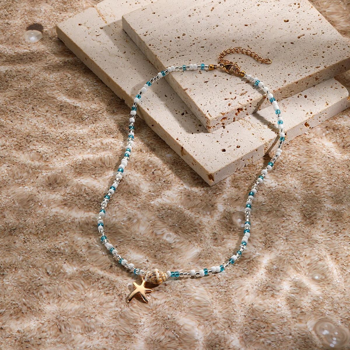 Fashionable New Style Beaded Choker Bohemian Style Starfish Woven Necklaces For Women