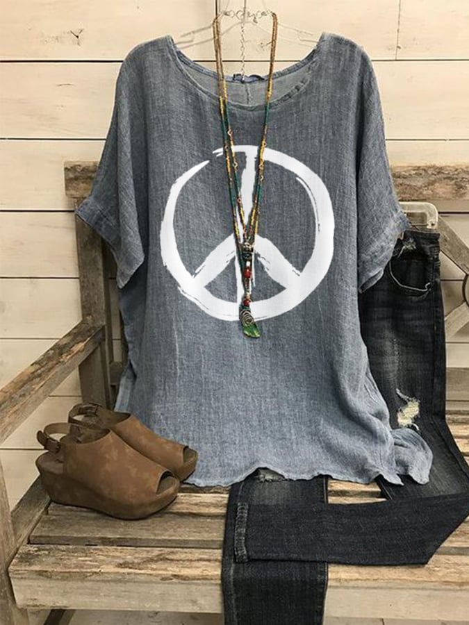Women's Peace Love Cotton Shirt